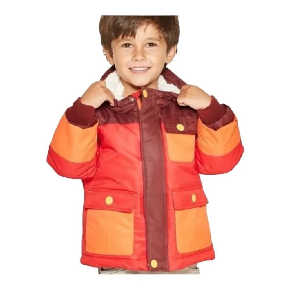 Cat & Jack Toddler Boys Red Heavyweight Tech Jacket Hood Lined 2T NWOT